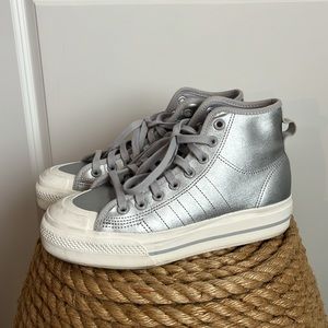 Adidas Nizza RF Platform Sneakers in Silver